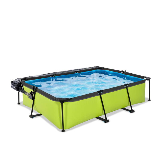 EXIT Lime zwembad 300x200x65cm met filterpomp en overkapping - groen