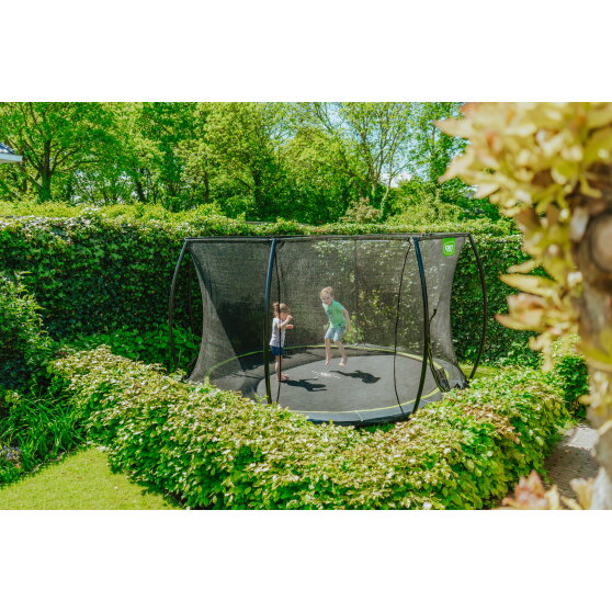 EXIT Silhouette inground trampoline ø366cm met veiligheidsnet - zwart