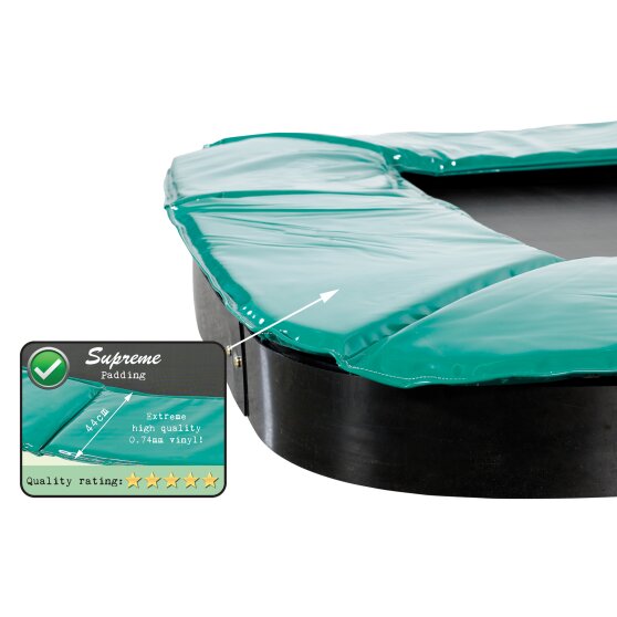 EXIT Supreme groundlevel trampoline 214x366cm - groen
