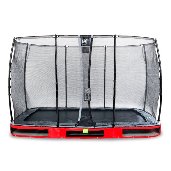 EXIT Elegant inground trampoline 244x427cm met Economy veiligheidsnet - rood