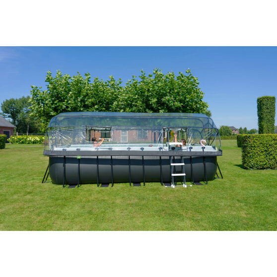 EXIT Black Leather Zwembad 540x250cm met Filterpomp & Overkapping