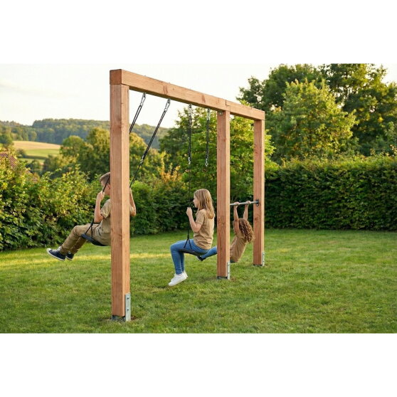 EXIT Linea Massiv 140 dubbele schommel met rek