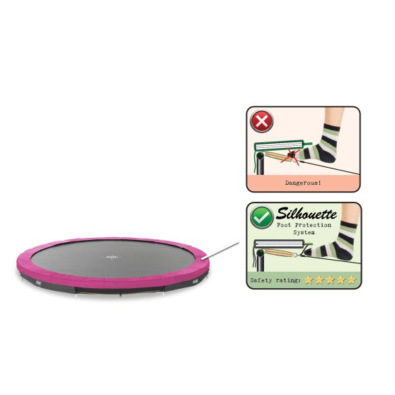 EXIT Silhouette inground trampoline ø366cm - roze