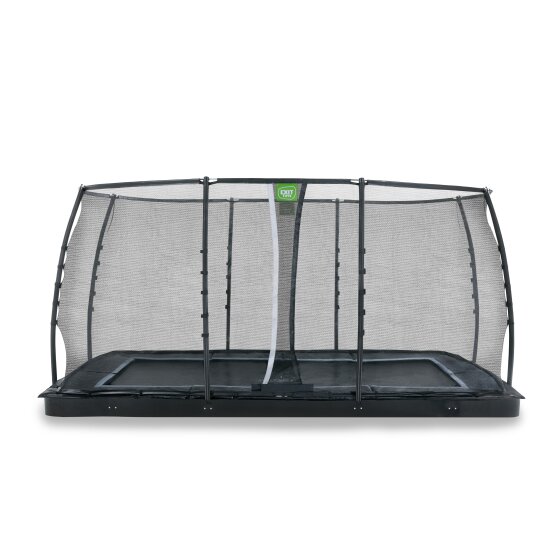 EXIT Dynamic groundlevel trampoline 244x427cm met veiligheidsnet - zwart