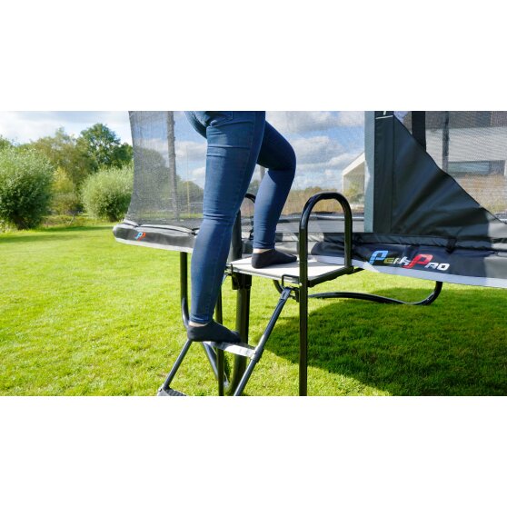 EXIT trampoline platform met ladder voor framehoogte van 95-110cm