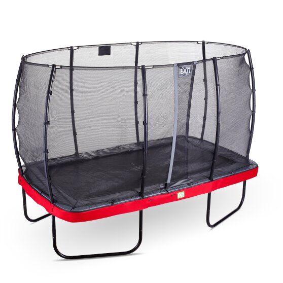 EXIT Elegant trampoline 244x427cm met Economy veiligheidsnet - rood