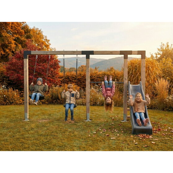 EXIT Linea Robust 110 schommel met rek & glijbaan