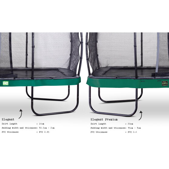 EXIT Elegant Premium trampoline complete set 214x366cm - groen