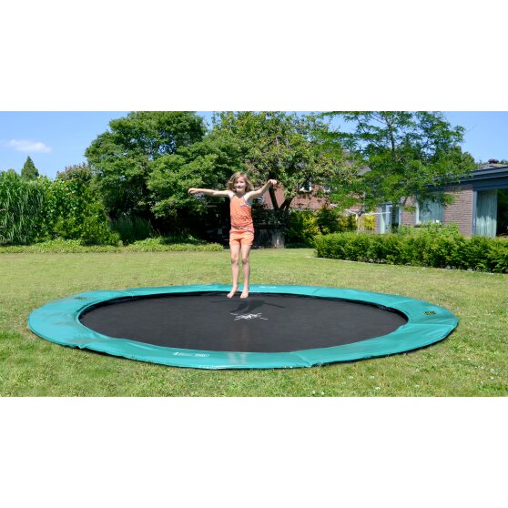 EXIT Supreme groundlevel trampoline ø427cm - groen