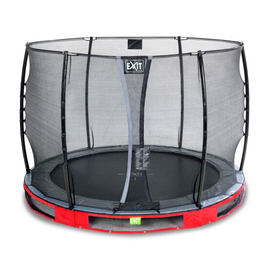 EXIT Elegant inground trampoline ø305cm met Economy veiligheidsnet - rood