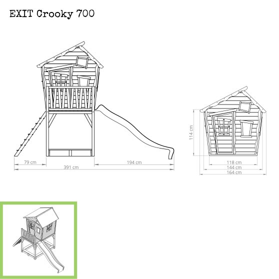 EXIT Crooky 700 houten speelhuis - grijsbeige