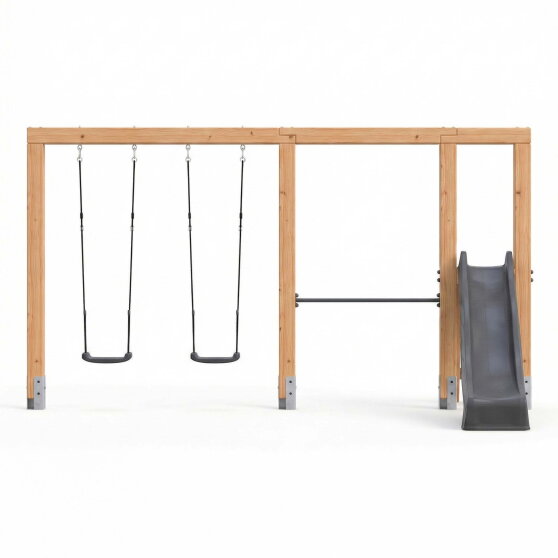 EXIT Linea Massiv 140 duo schommel met rek & glijbaan