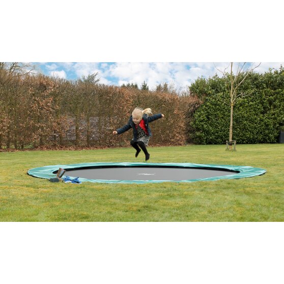 EXIT Supreme groundlevel trampoline ø427cm - grijs