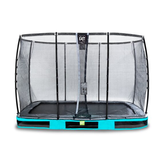 EXIT Elegant Premium inground trampoline 214x366cm met Deluxe veiligheidsnet - blauw