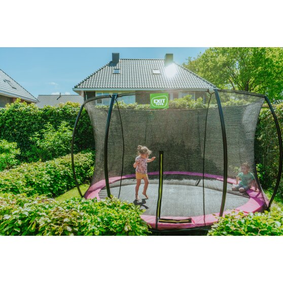 EXIT Silhouette inground trampoline ø366cm met veiligheidsnet - roze