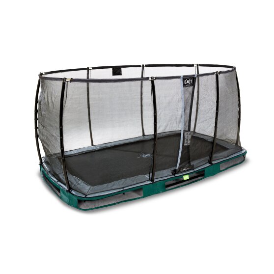EXIT Elegant Premium inground trampoline 244x427cm met Deluxe veiligheidsnet - groen