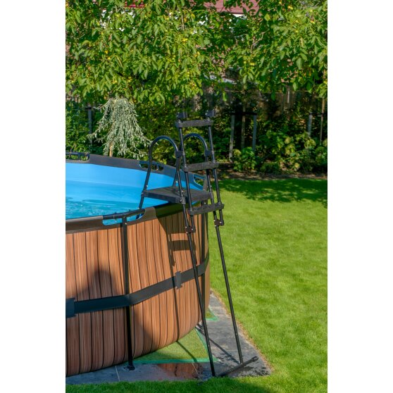 EXIT zwembadtrap voor framehoogte van 108-122cm - zwart