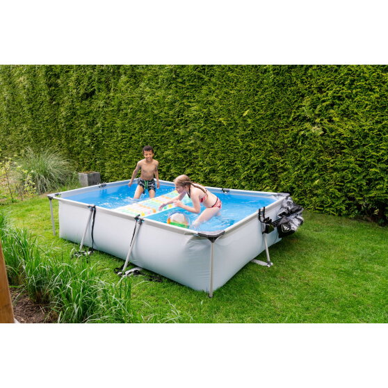 EXIT Soft Grey zwembad 300x200x65cm met filterpomp - grijs