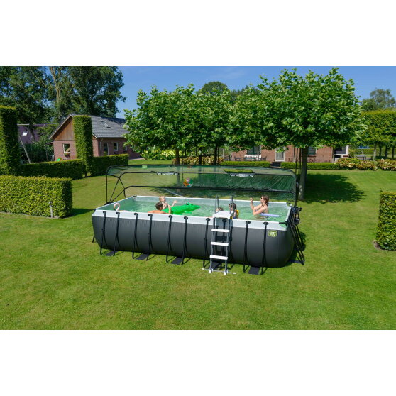EXIT Black Leather Zwembad 540x250cm met Filterpomp & Overkapping