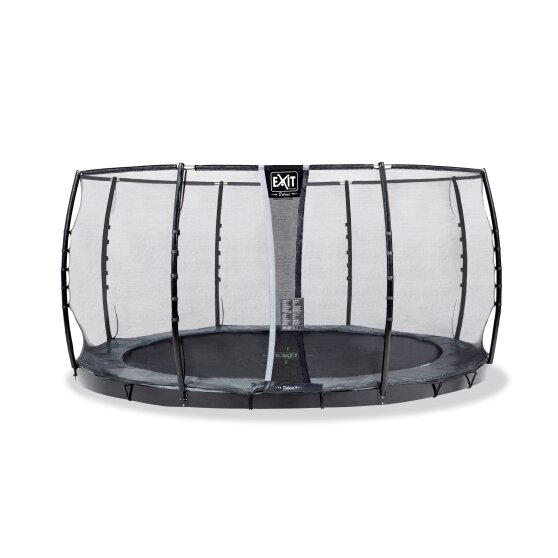 EXIT Supreme groundlevel trampoline ø366cm met veiligheidsnet - grijs
