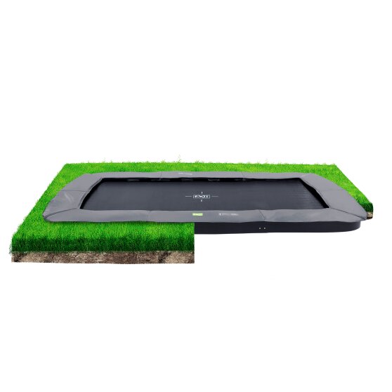 EXIT InTerra groundlevel trampoline 244x427cm - grijs