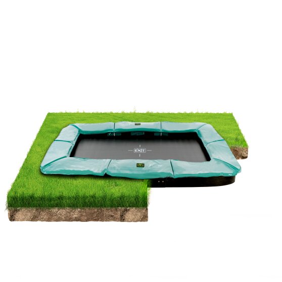 EXIT Supreme groundlevel trampoline 214x366cm - groen