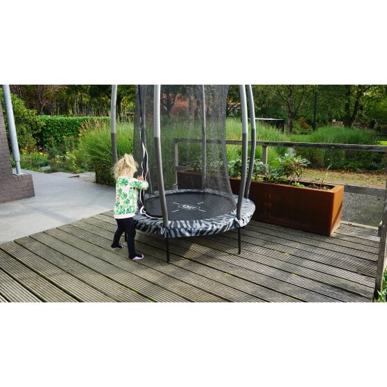 EXIT Tiggy junior trampoline met veiligheidsnet ø140cm - zwart/grijs