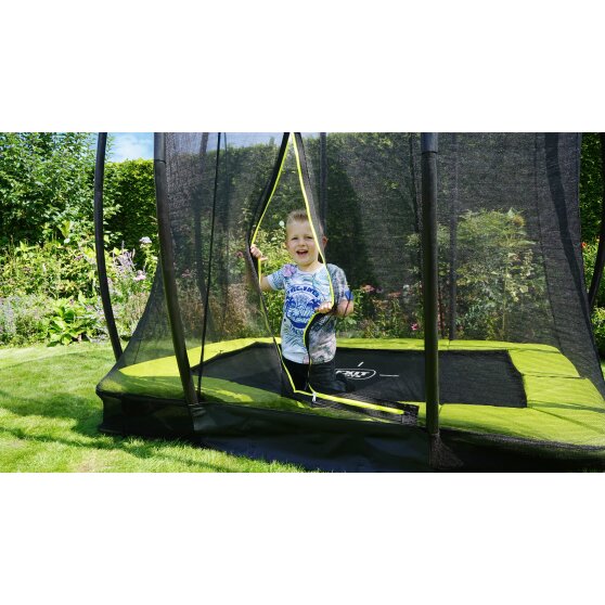 EXIT Silhouette inground trampoline 153x214cm met veiligheidsnet - groen