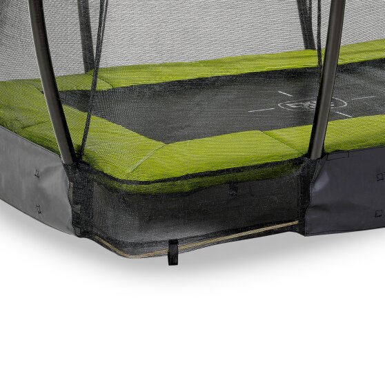 EXIT Silhouette inground trampoline 153x214cm met veiligheidsnet - groen