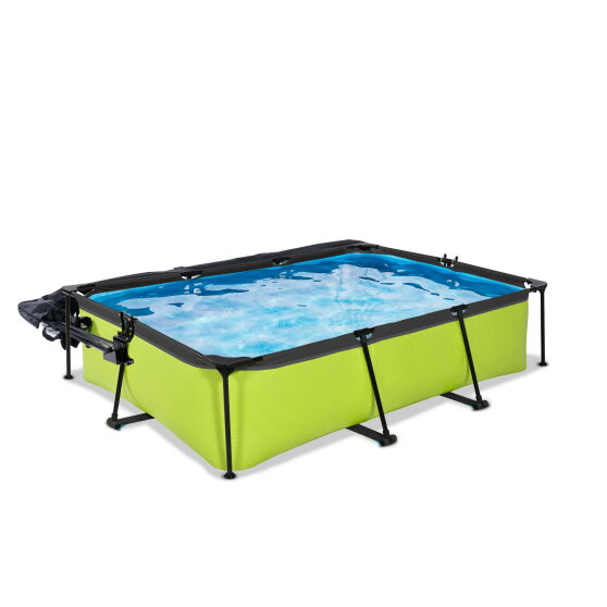 EXIT Lime zwembad 300x200x65cm met filterpomp en overkapping en schaduwdoek - groen