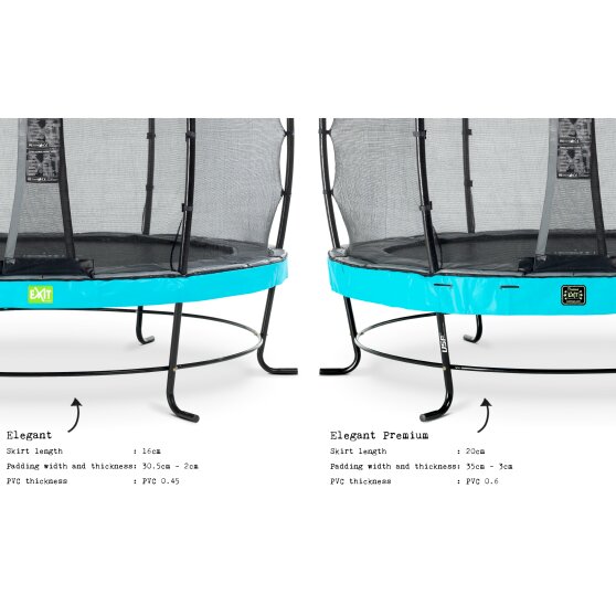 EXIT Elegant Premium trampoline ø366cm met Deluxe veiligheidsnet - blauw