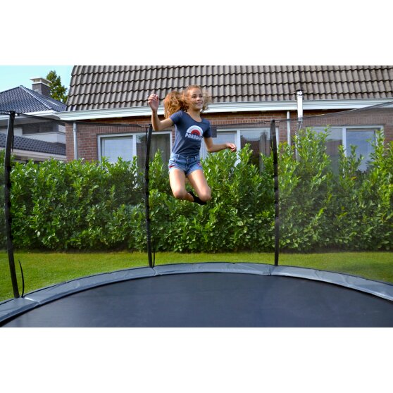 EXIT Elegant inground trampoline ø427cm met Economy veiligheidsnet - zwart