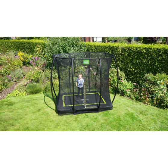 EXIT Silhouette inground trampoline 153x214cm met veiligheidsnet - zwart