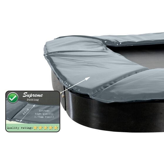 EXIT Supreme groundlevel trampoline 244x427cm - grijs