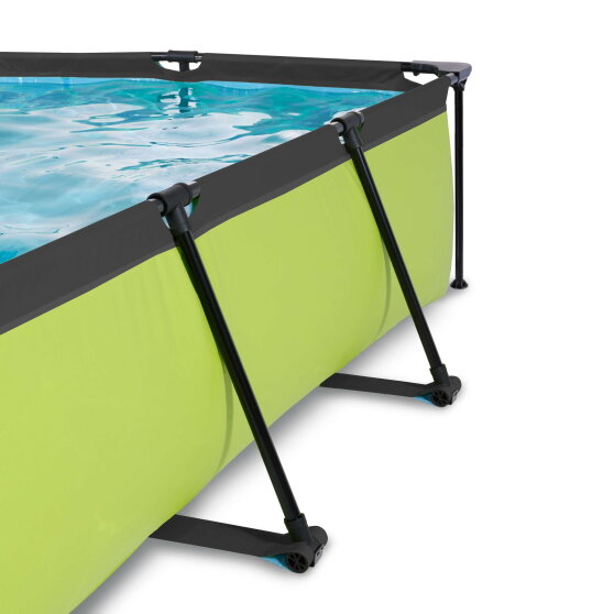EXIT Lime zwembad 220x150x65cm met filterpomp en overkapping en schaduwdoek - groen