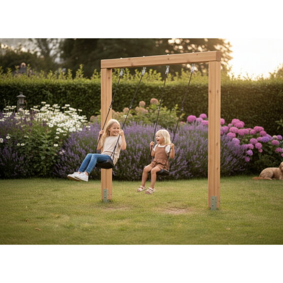 EXIT Linea Massiv 140 dubbele houten schommel