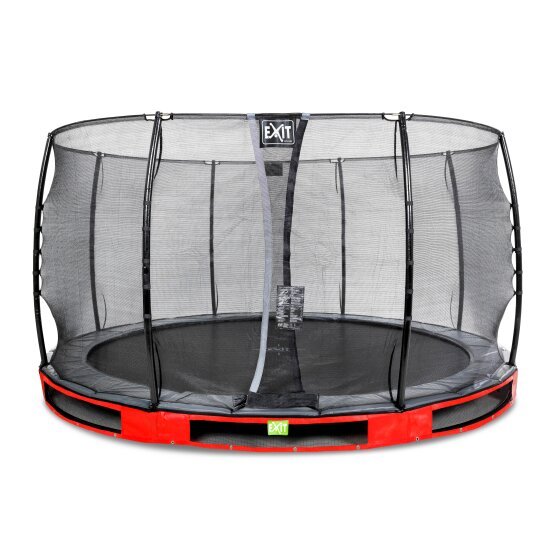 EXIT Elegant inground trampoline ø366cm met Economy veiligheidsnet - rood