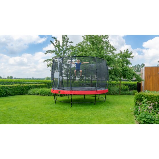 EXIT Elegant Premium trampoline ø366cm met Deluxe veiligheidsnet - rood