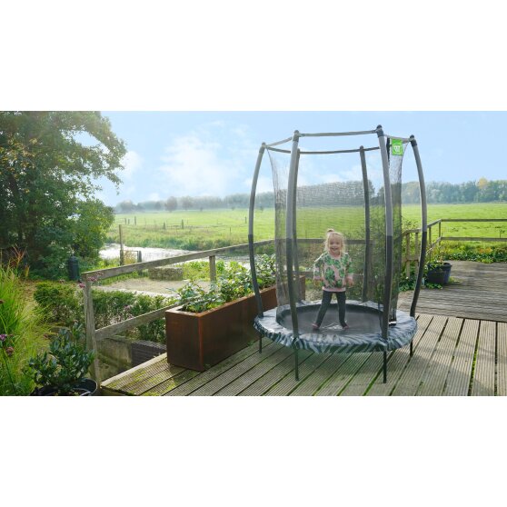 EXIT Tiggy junior trampoline met veiligheidsnet ø140cm - zwart/grijs