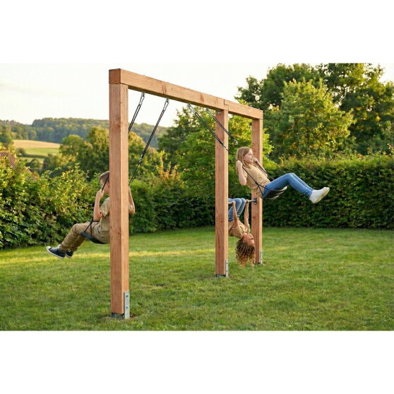 EXIT Linea Massiv 140 dubbele schommel met rek