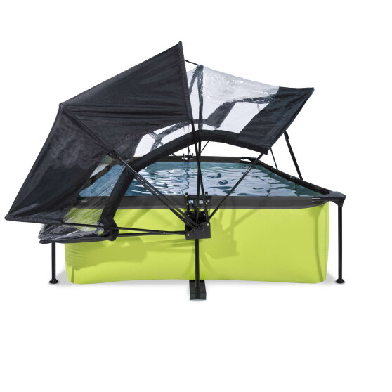 EXIT Lime zwembad 300x200x65cm met filterpomp en overkapping en schaduwdoek - groen