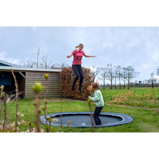 EXIT InTerra groundlevel sports trampoline &oslash;366cm - zwart