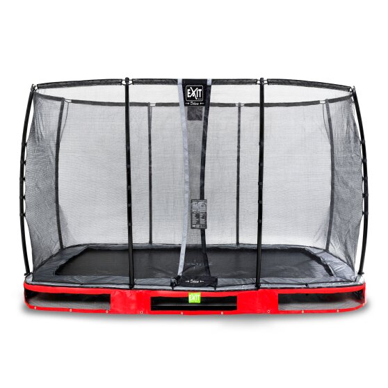 EXIT Elegant Premium inground trampoline 244x427cm met Deluxe veiligheidsnet - rood