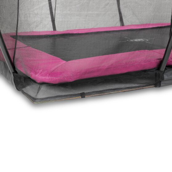 EXIT Silhouette inground trampoline 214x305cm met veiligheidsnet - roze