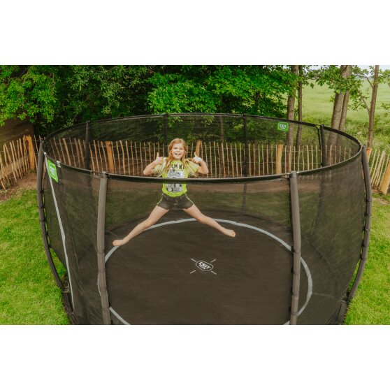 EXIT Dynamic groundlevel trampoline ø305cm met veiligheidsnet - zwart