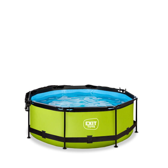 EXIT Lime zwembad ø244x76cm met filterpomp en schaduwdoek - groen