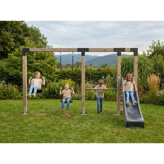 EXIT Linea Robust 110 schommel met rek & glijbaan