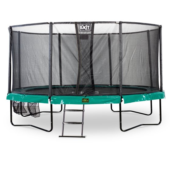 10.71.15.00-exit-supreme-trampoline-o457cm-met-ladder-en-schoenenzak-groen