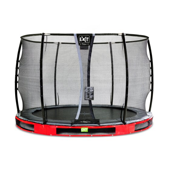 EXIT Elegant Premium inground trampoline ø305cm met Deluxe veiligheidsnet - rood