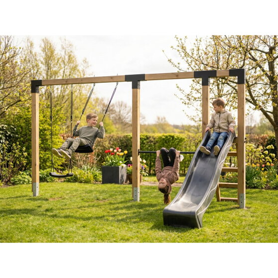 EXIT Linea Robust 110 schommel met rek & glijbaan